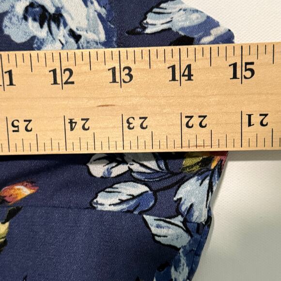 Floral Smocked Waist Maxi Dress Blue V-Neck Adjustable Straps Women’s Small - Picture 7 of 8